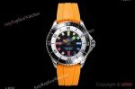 BLS Factory Breitling Superocean Cal.17 Movement 42mm Light Orange Band Black Face Watch